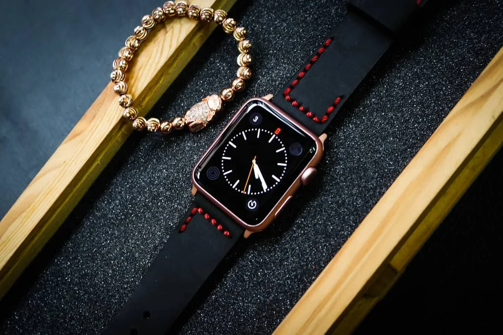 AWBF2626-D123 Red handgefertigt Vintage Leder Uhrenarmband für Apple Watch Serie 1,2,3,4,5,6,7,8,Ultra,SE Uhrenarmband Band – Bild 5