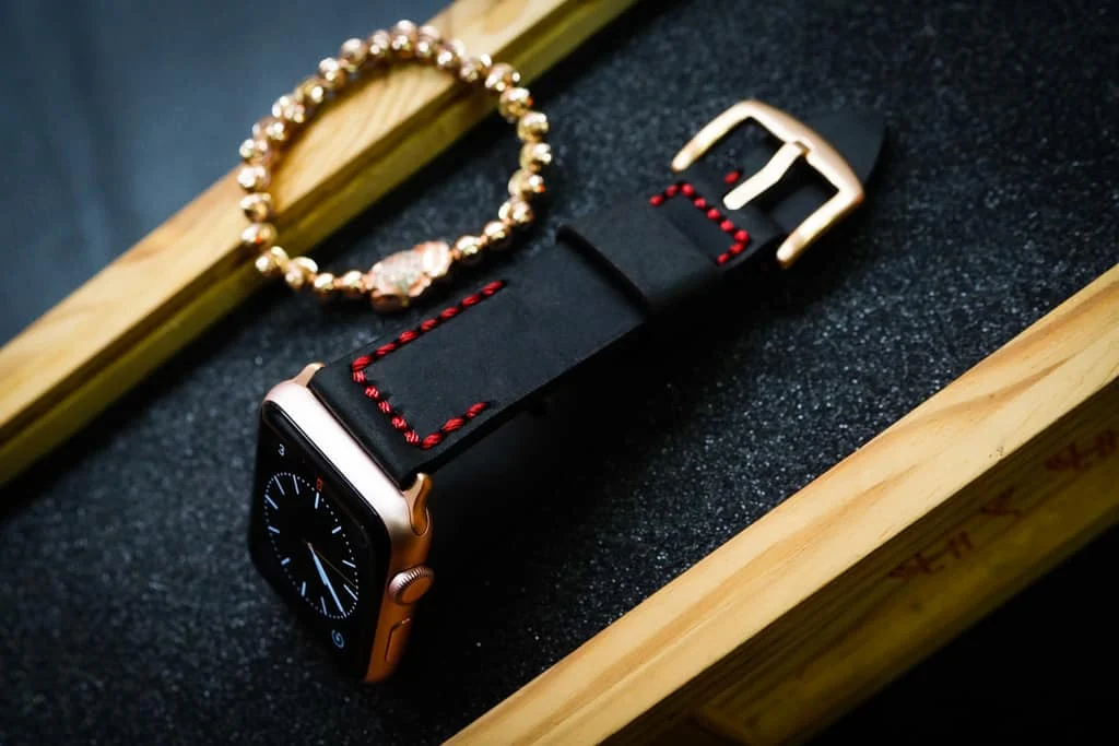 AWBF2626-D123 Red handgefertigt Vintage Leder Uhrenarmband für Apple Watch Serie 1,2,3,4,5,6,7,8,Ultra,SE Uhrenarmband Band – Bild 6