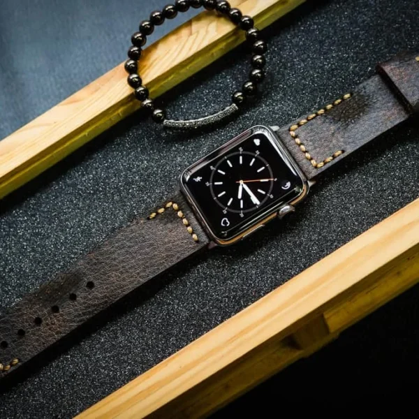 AWBF2626-D2 handgefertigt Vintage Leder Uhrenarmband für Apple Watch Serie 1,2,3,4,5,6,7,8,Ultra,SE Uhrenarmband Band