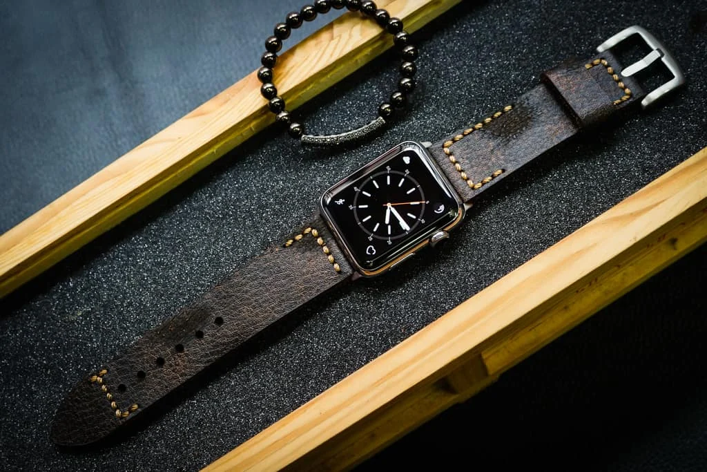 AWBF2626-D2 handgefertigt Vintage Leder Uhrenarmband für Apple Watch Serie 1,2,3,4,5,6,7,8,Ultra,SE Uhrenarmband Band