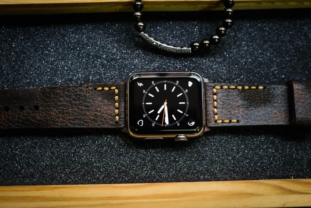 AWBF2626-D2 handgefertigt Vintage Leder Uhrenarmband für Apple Watch Serie 1,2,3,4,5,6,7,8,Ultra,SE Uhrenarmband Band – Bild 3