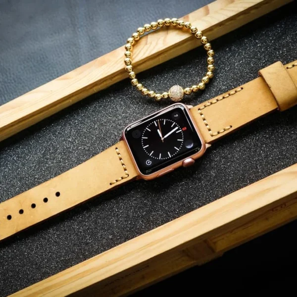AWBF2626-D4 handgefertigt Vintage Leder Uhrenarmband für Apple Watch Serie 1,2,3,4,5,6,7,8,Ultra,SE Uhrenarmband Band
