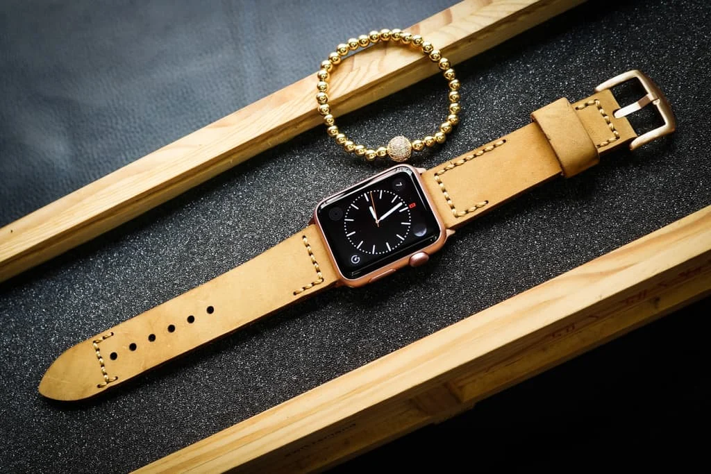 AWBF2626-D4 handgefertigt Vintage Leder Uhrenarmband für Apple Watch Serie 1,2,3,4,5,6,7,8,Ultra,SE Uhrenarmband Band