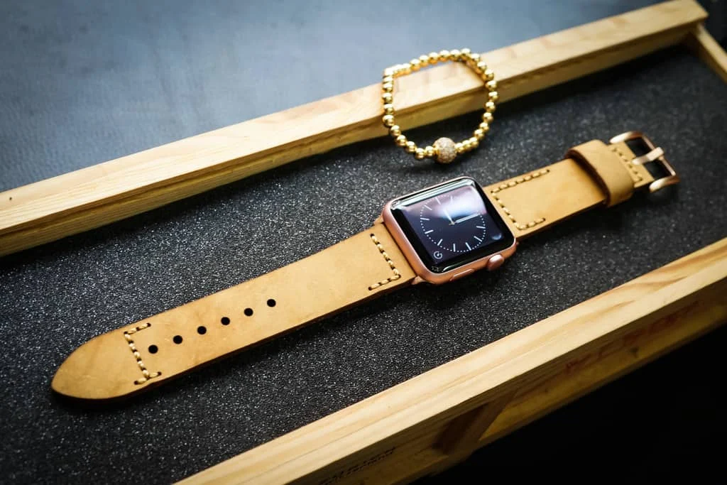AWBF2626-D4 handgefertigt Vintage Leder Uhrenarmband für Apple Watch Serie 1,2,3,4,5,6,7,8,Ultra,SE Uhrenarmband Band – Bild 4