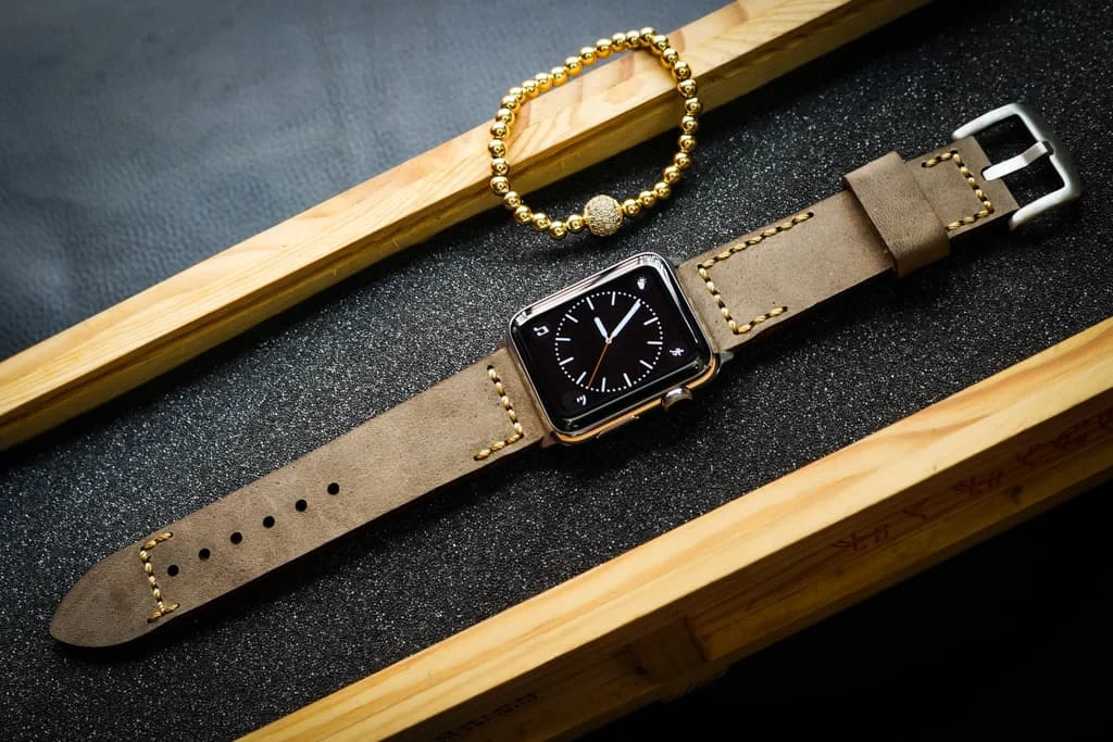 AWBF2626-D3 handgefertigt Vintage Leder Uhrenarmband für Apple Watch Serie 1,2,3,4,5,6,7,8,Ultra,SE Uhrenarmband Band