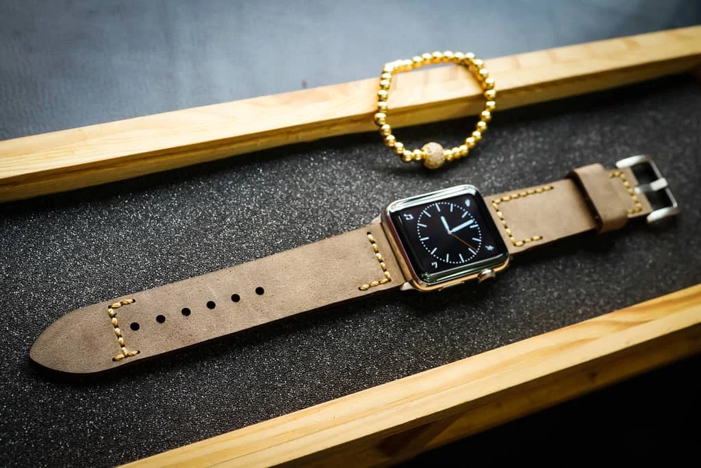 AWBF2626-D3 handgefertigt Vintage Leder Uhrenarmband für Apple Watch Serie 1,2,3,4,5,6,7,8,Ultra,SE Uhrenarmband Band – Bild 4