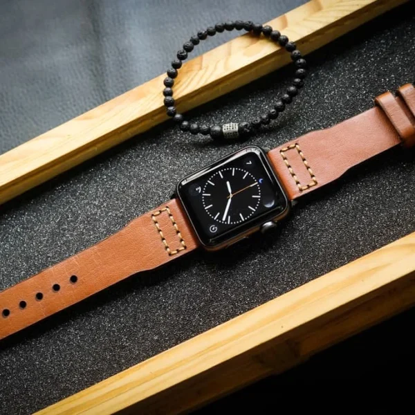 AWBF47-D60 handgefertigt Vintage Leder Uhrenarmband für Apple Watch Serie 1,2,3,4,5,6,7,8,Ultra,SE Uhrenarmband Band