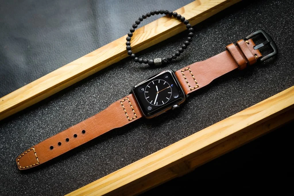 AWBF47-D60 handgefertigt Vintage Leder Uhrenarmband für Apple Watch Serie 1,2,3,4,5,6,7,8,Ultra,SE Uhrenarmband Band
