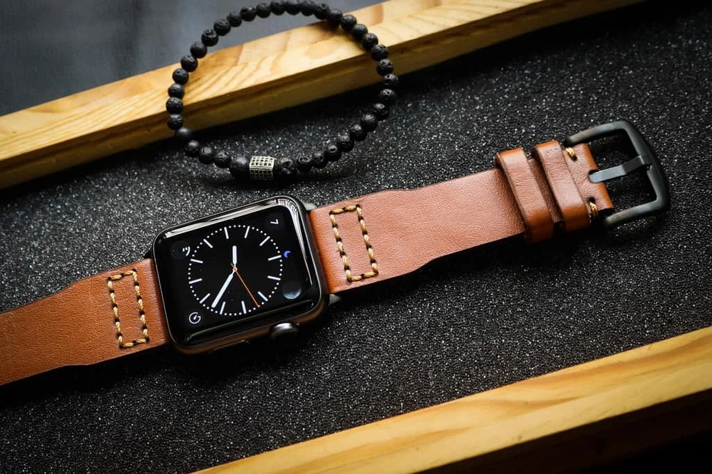 AWBF47-D60 handgefertigt Vintage Leder Uhrenarmband für Apple Watch Serie 1,2,3,4,5,6,7,8,Ultra,SE Uhrenarmband Band – Bild 2