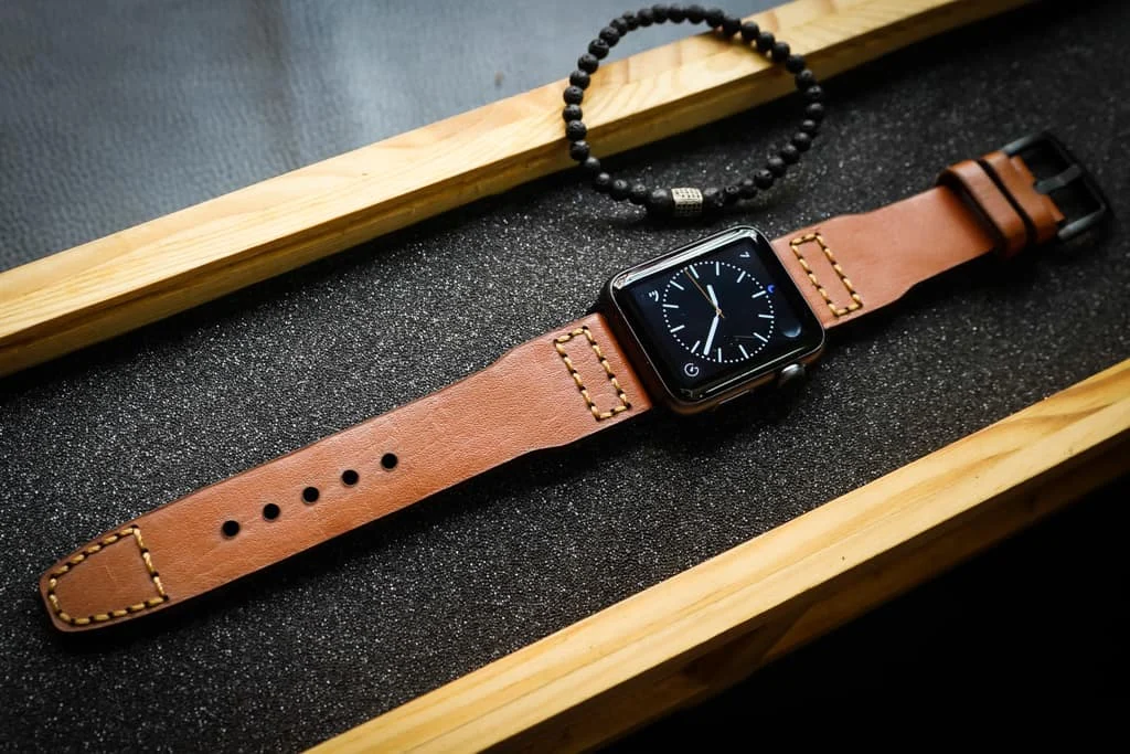 AWBF47-D60 handgefertigt Vintage Leder Uhrenarmband für Apple Watch Serie 1,2,3,4,5,6,7,8,Ultra,SE Uhrenarmband Band – Bild 4