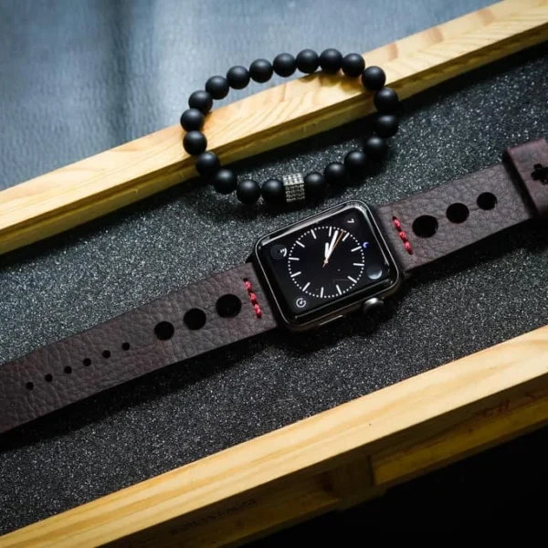 AWBF66-D6 handgefertigt Vintage Leder Uhrenarmband für Apple Watch Serie 1,2,3,4,5,6,7,8,Ultra,SE Uhrenarmband Band