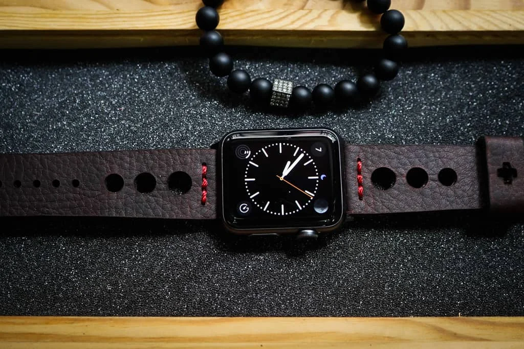 AWBF66-D6 handgefertigt Vintage Leder Uhrenarmband für Apple Watch Serie 1,2,3,4,5,6,7,8,Ultra,SE Uhrenarmband Band – Bild 3