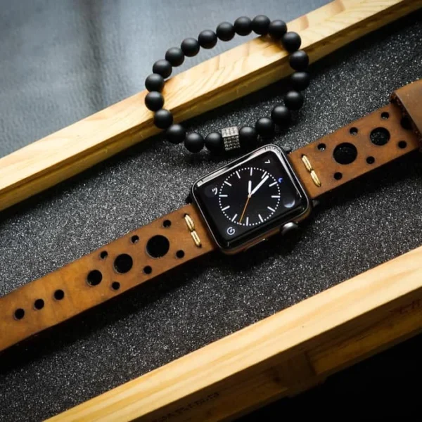 AWBF56-D5 handgefertigt Vintage Leder Uhrenarmband für Apple Watch Serie 1,2,3,4,5,6,7,8,Ultra,SE Uhrenarmband Band