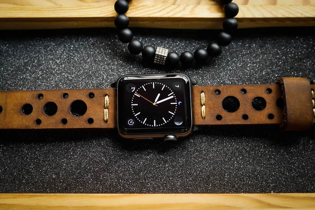 AWBF56-D5 handgefertigt Vintage Leder Uhrenarmband für Apple Watch Serie 1,2,3,4,5,6,7,8,Ultra,SE Uhrenarmband Band – Bild 3