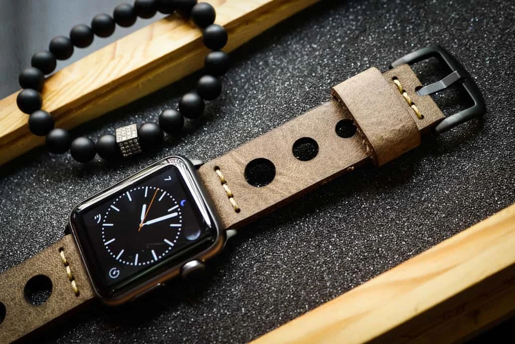 AWBF66-D3 handgefertigt Vintage Leder Uhrenarmband für Apple Watch Serie 1,2,3,4,5,6,7,8,Ultra,SE Uhrenarmband Band – Bild 2