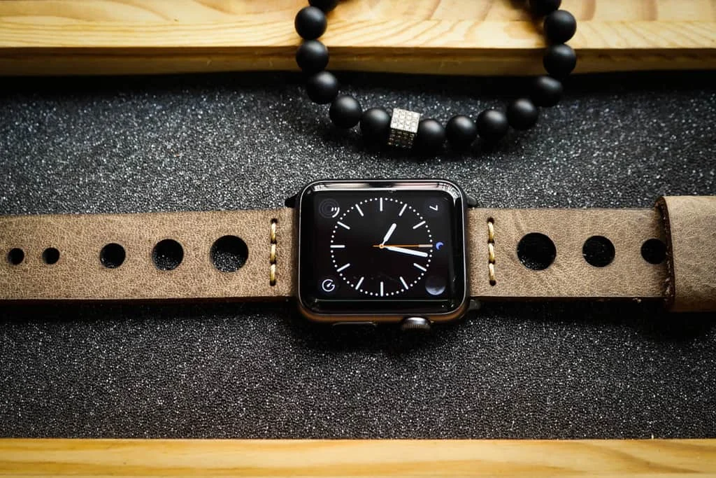 AWBF66-D3 handgefertigt Vintage Leder Uhrenarmband für Apple Watch Serie 1,2,3,4,5,6,7,8,Ultra,SE Uhrenarmband Band – Bild 3