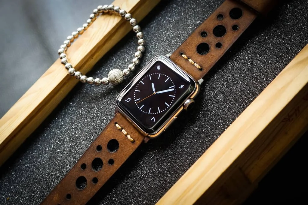 AWBF66-D5 handgefertigt Vintage Leder Uhrenarmband für Apple Watch Serie 1,2,3,4,5,6,7,8,Ultra,SE Uhrenarmband Band – Bild 5