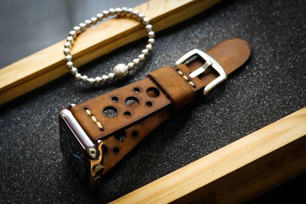 AWBF66-D5 handgefertigt Vintage Leder Uhrenarmband für Apple Watch Serie 1,2,3,4,5,6,7,8,Ultra,SE Uhrenarmband Band – Bild 6