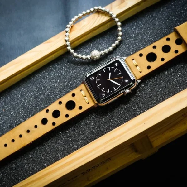 AWBF56-D4 handgefertigt Vintage Leder Uhrenarmband für Apple Watch Serie 1,2,3,4,5,6,7,8,Ultra,SE Uhrenarmband Band