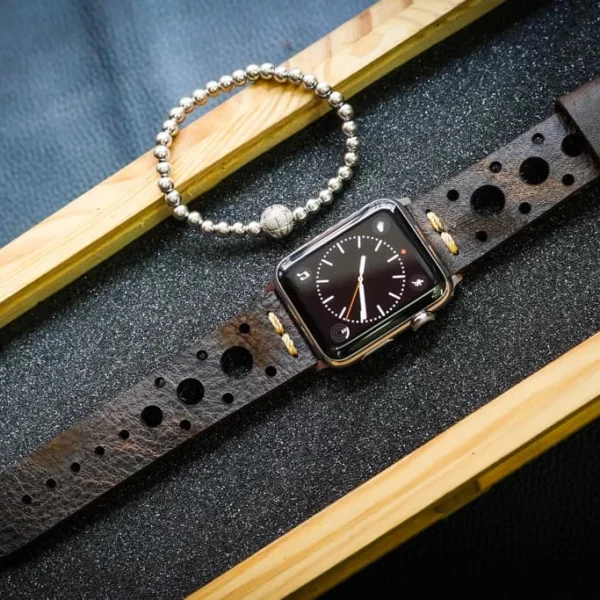 AWBF56-D2 handgefertigt Vintage Leder Uhrenarmband für Apple Watch Serie 1,2,3,4,5,6,7,8,Ultra,SE Uhrenarmband Band