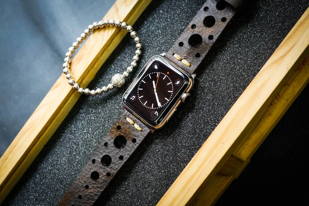 AWBF56-D2 handgefertigt Vintage Leder Uhrenarmband für Apple Watch Serie 1,2,3,4,5,6,7,8,Ultra,SE Uhrenarmband Band – Bild 5