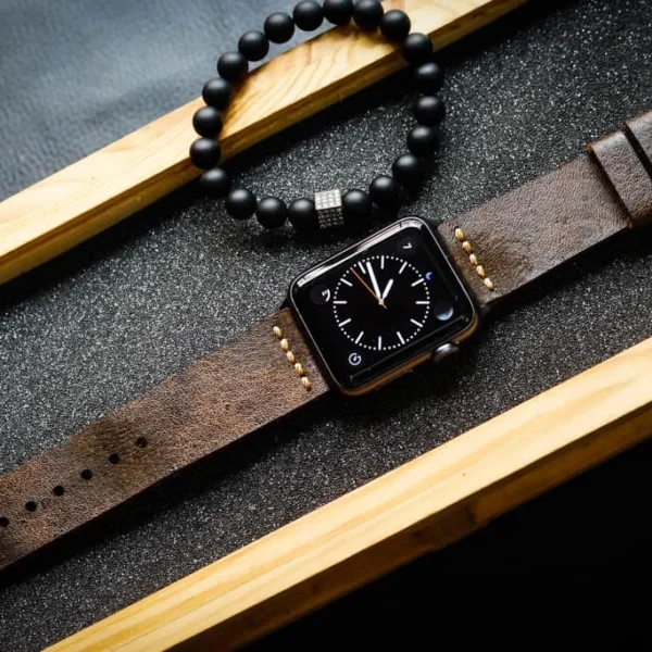 AWBF53-D2 handgefertigt Vintage Leder Uhrenarmband für Apple Watch Serie 1,2,3,4,5,6,7,8,Ultra,SE Uhrenarmband Band