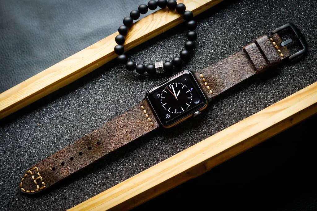 AWBF53-D2 handgefertigt Vintage Leder Uhrenarmband für Apple Watch Serie 1,2,3,4,5,6,7,8,Ultra,SE Uhrenarmband Band