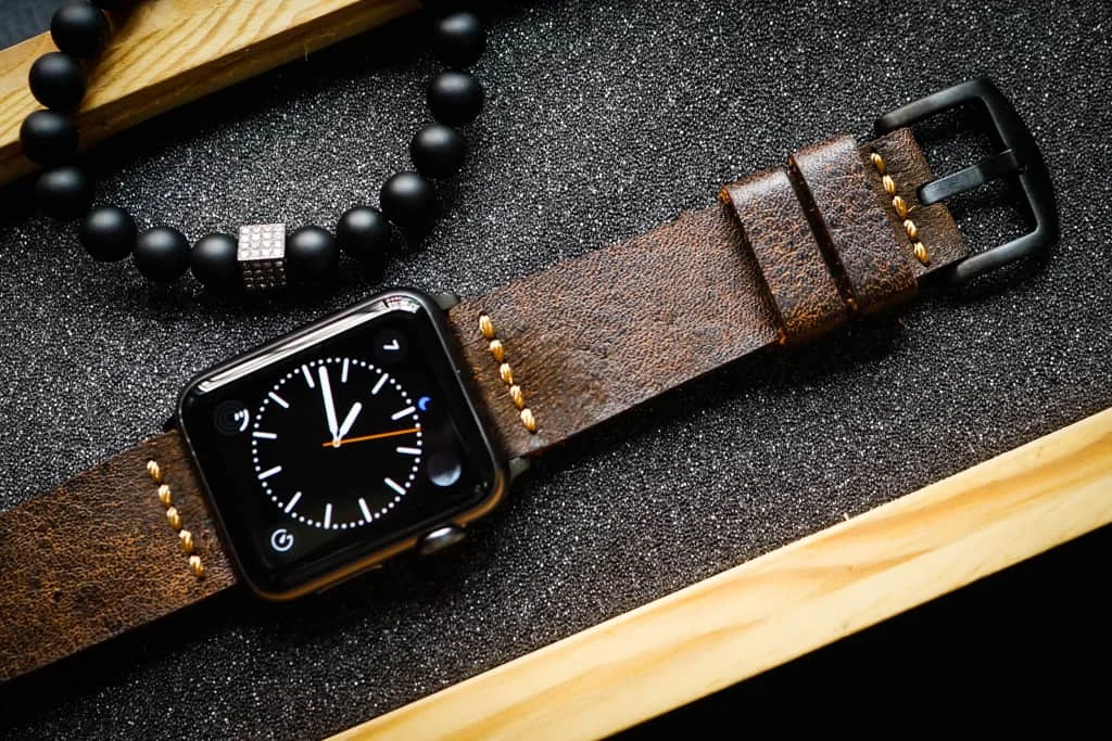 AWBF53-D2 handgefertigt Vintage Leder Uhrenarmband für Apple Watch Serie 1,2,3,4,5,6,7,8,Ultra,SE Uhrenarmband Band – Bild 2