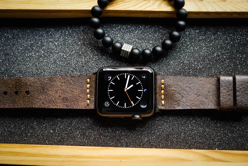 AWBF53-D2 handgefertigt Vintage Leder Uhrenarmband für Apple Watch Serie 1,2,3,4,5,6,7,8,Ultra,SE Uhrenarmband Band – Bild 3