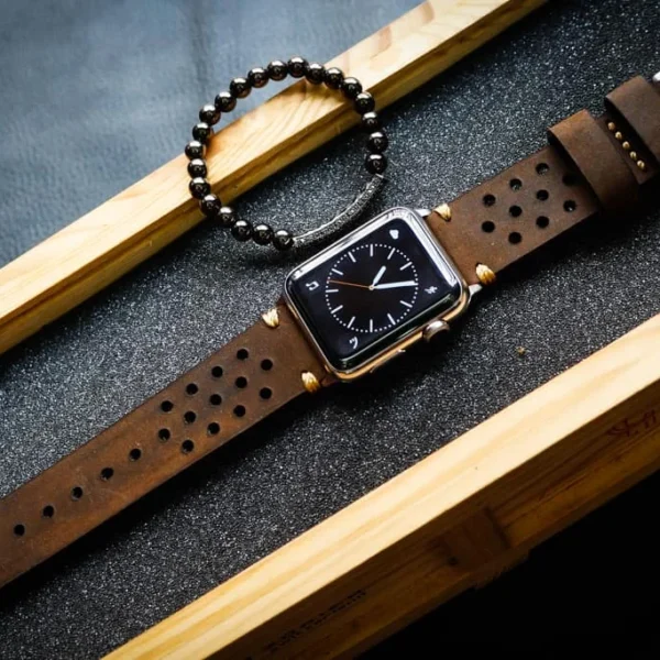 AWBF87-D5 handgefertigt Vintage Leder Uhrenarmband für Apple Watch Serie 1,2,3,4,5,6,7,8,Ultra,SE Uhrenarmband Band