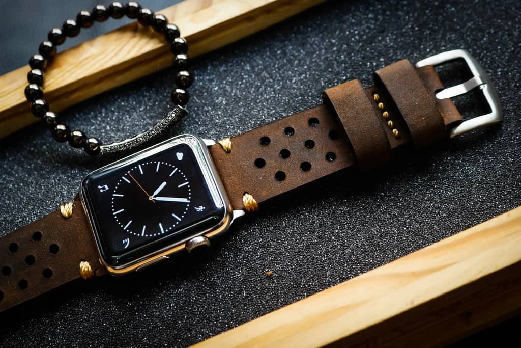 AWBF87-D5 handgefertigt Vintage Leder Uhrenarmband für Apple Watch Serie 1,2,3,4,5,6,7,8,Ultra,SE Uhrenarmband Band – Bild 2