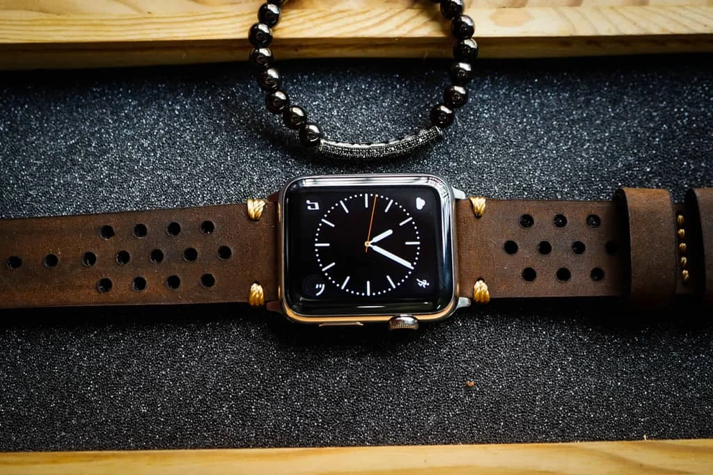 AWBF87-D5 handgefertigt Vintage Leder Uhrenarmband für Apple Watch Serie 1,2,3,4,5,6,7,8,Ultra,SE Uhrenarmband Band – Bild 3