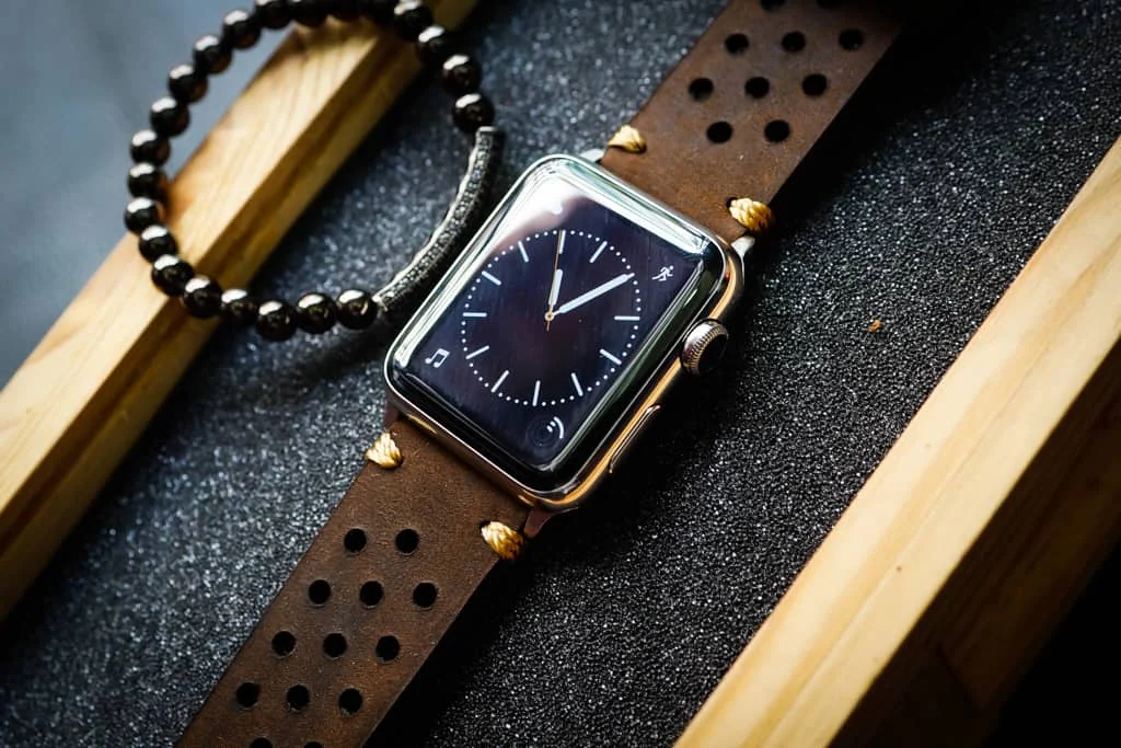 AWBF87-D5 handgefertigt Vintage Leder Uhrenarmband für Apple Watch Serie 1,2,3,4,5,6,7,8,Ultra,SE Uhrenarmband Band – Bild 5