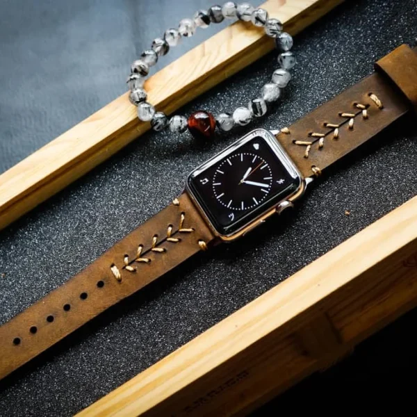 AWBF89-D5 handgefertigt Vintage Leder Uhrenarmband für Apple Watch Serie 1,2,3,4,5,6,7,8,Ultra,SE Uhrenarmband Band
