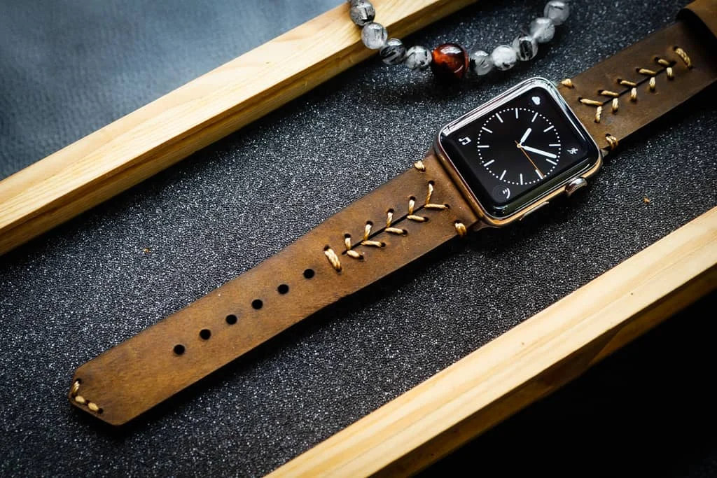 AWBF89-D5 handgefertigt Vintage Leder Uhrenarmband für Apple Watch Serie 1,2,3,4,5,6,7,8,Ultra,SE Uhrenarmband Band – Bild 4
