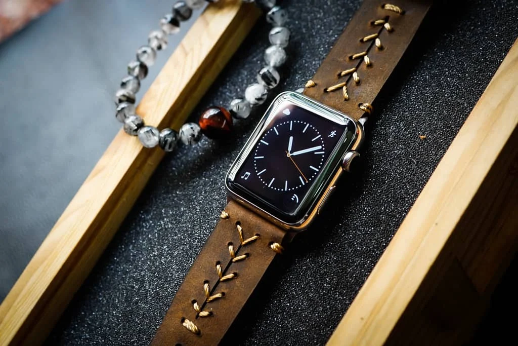 AWBF89-D5 handgefertigt Vintage Leder Uhrenarmband für Apple Watch Serie 1,2,3,4,5,6,7,8,Ultra,SE Uhrenarmband Band – Bild 5