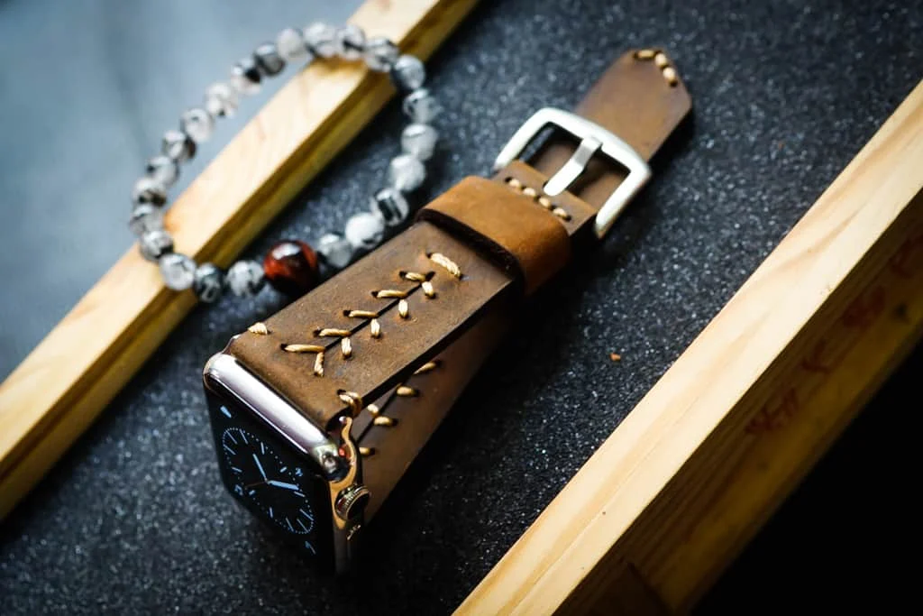 AWBF89-D5 handgefertigt Vintage Leder Uhrenarmband für Apple Watch Serie 1,2,3,4,5,6,7,8,Ultra,SE Uhrenarmband Band – Bild 6