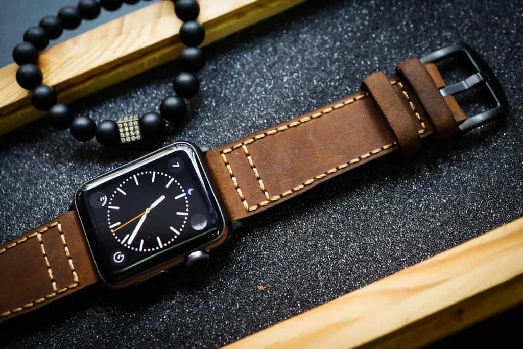 AWBF52-D5 handgefertigt Vintage Leder Uhrenarmband für Apple Watch Serie 1,2,3,4,5,6,7,8,Ultra,SE Uhrenarmband Band – Bild 2