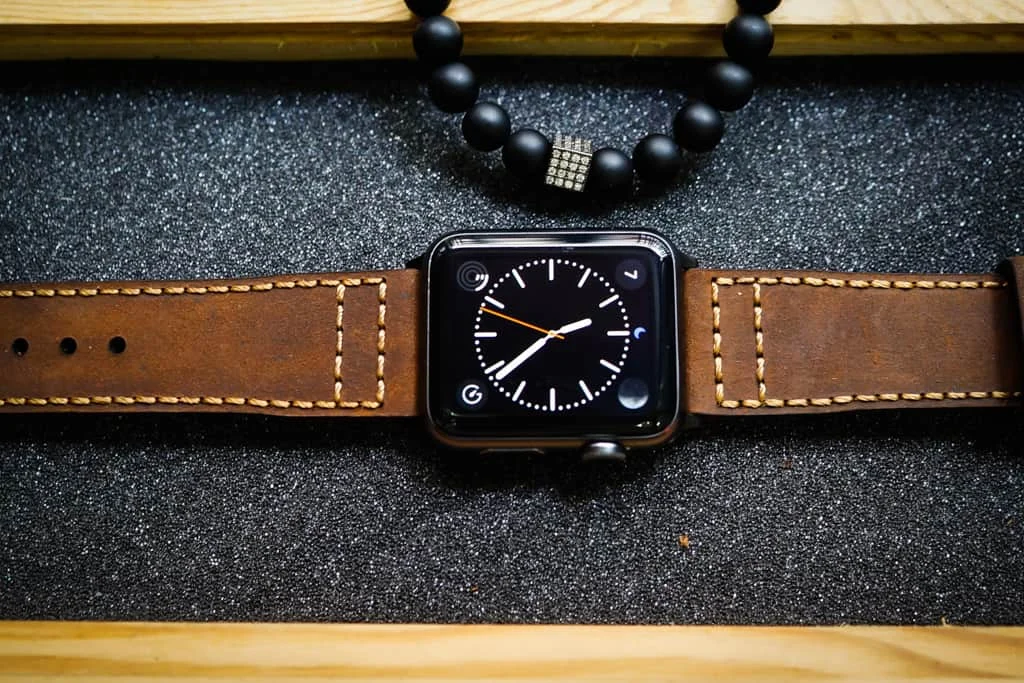 AWBF52-D5 handgefertigt Vintage Leder Uhrenarmband für Apple Watch Serie 1,2,3,4,5,6,7,8,Ultra,SE Uhrenarmband Band – Bild 3