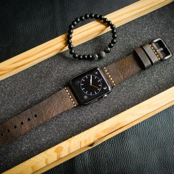 AWBF93-D2 handgefertigt Vintage Leder Uhrenarmband für Apple Watch Serie 1,2,3,4,5,6,7,8,Ultra,SE Uhrenarmband Band