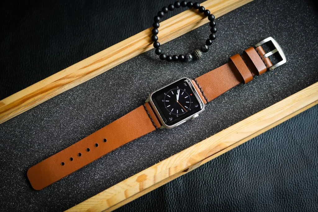 AWBF93-D60 handgefertigt Vintage Leder Uhrenarmband für Apple Watch Serie 1,2,3,4,5,6,7,8,Ultra,SE Uhrenarmband Band