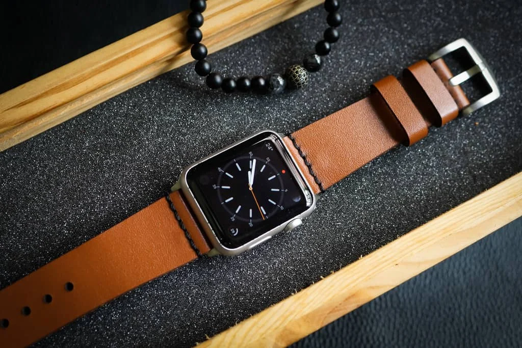 AWBF93-D60 handgefertigt Vintage Leder Uhrenarmband für Apple Watch Serie 1,2,3,4,5,6,7,8,Ultra,SE Uhrenarmband Band – Bild 2