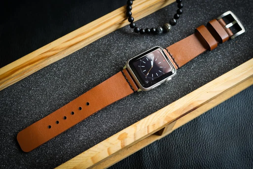 AWBF93-D60 handgefertigt Vintage Leder Uhrenarmband für Apple Watch Serie 1,2,3,4,5,6,7,8,Ultra,SE Uhrenarmband Band – Bild 3
