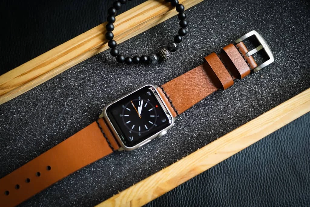 AWBF93-D60 handgefertigt Vintage Leder Uhrenarmband für Apple Watch Serie 1,2,3,4,5,6,7,8,Ultra,SE Uhrenarmband Band – Bild 4