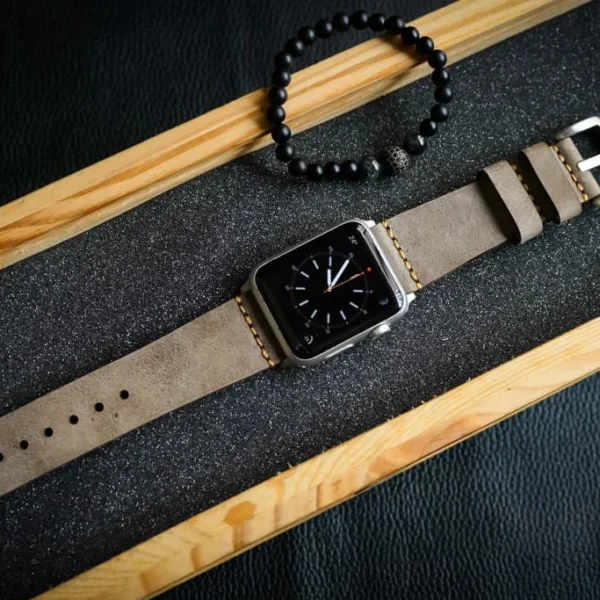 AWBF93-D3 handgefertigt Vintage Leder Uhrenarmband für Apple Watch Serie 1,2,3,4,5,6,7,8,Ultra,SE Uhrenarmband Band