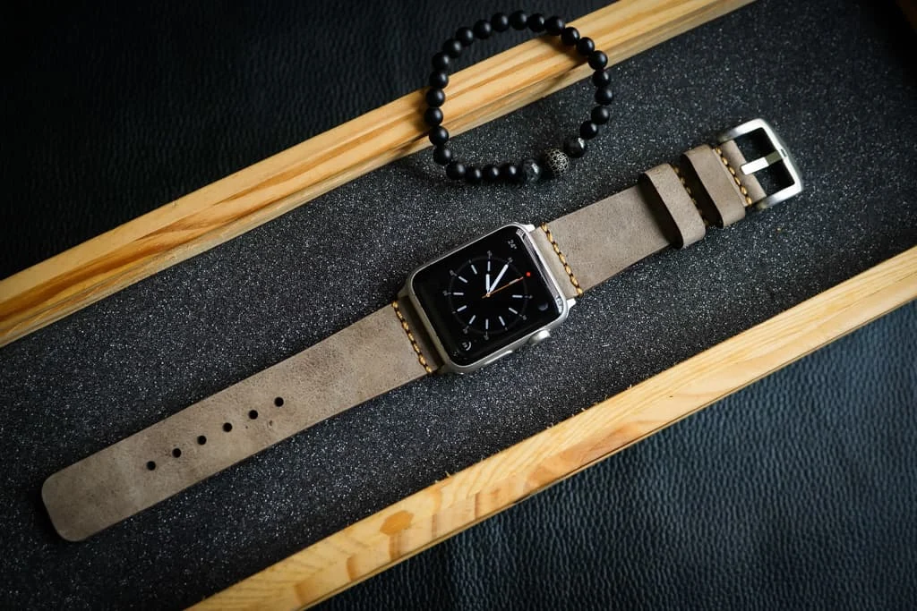 AWBF93-D3 handgefertigt Vintage Leder Uhrenarmband für Apple Watch Serie 1,2,3,4,5,6,7,8,Ultra,SE Uhrenarmband Band
