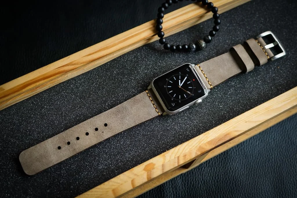 AWBF93-D3 handgefertigt Vintage Leder Uhrenarmband für Apple Watch Serie 1,2,3,4,5,6,7,8,Ultra,SE Uhrenarmband Band – Bild 6