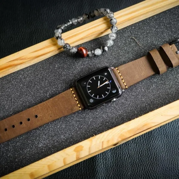 AWBF93-D48 handgefertigt Vintage Leder Uhrenarmband für Apple Watch Serie 1,2,3,4,5,6,7,8,Ultra,SE Uhrenarmband Band