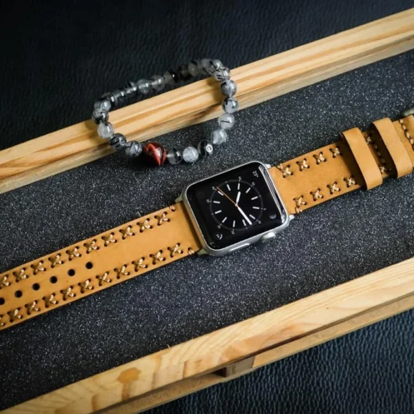 AWBF94-D4 handgefertigt Vintage Leder Uhrenarmband für Apple Watch Serie 1,2,3,4,5,6,7,8,Ultra,SE Uhrenarmband Band