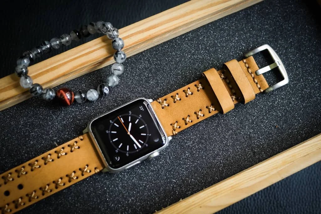 AWBF94-D4 handgefertigt Vintage Leder Uhrenarmband für Apple Watch Serie 1,2,3,4,5,6,7,8,Ultra,SE Uhrenarmband Band – Bild 2